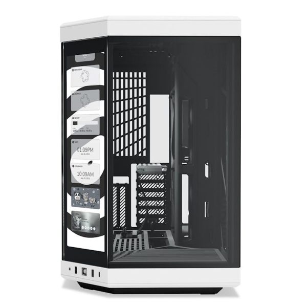 Hyte Y70 Touch Siyah Beyaz Temperli Cam Usb 3 2 E Atx Dual Chamber Mid Tower Dokunmatik Ekranli Gaming Kasa Cs Hyte Y70 Bw L 1
