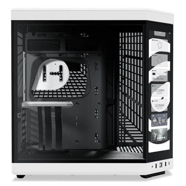 Hyte Y70 Touch Siyah Beyaz Temperli Cam Usb 3 2 E Atx Dual Chamber Mid Tower Dokunmatik Ekranli Gaming Kasa Cs Hyte Y70 Bw L 2