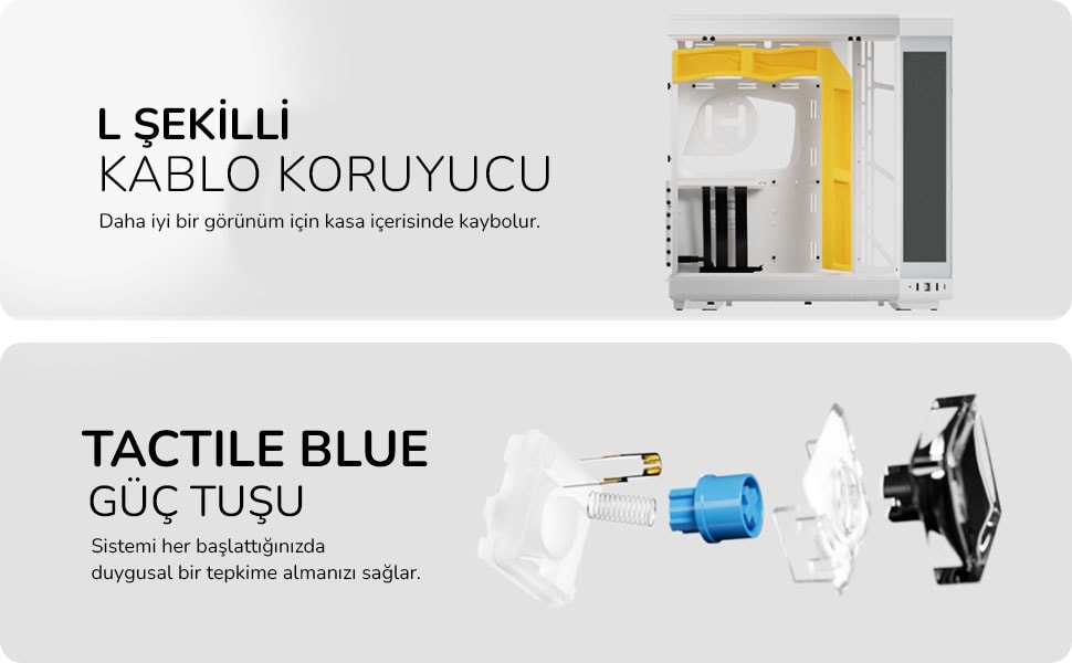 Hyte Y70 Touch Siyah Temperli Cam Usb 3 2 E Atx Dual Chamber Mid Tower Dokunmatik Ekranli Gaming Kasa Cs Hyte Y70 B L H5