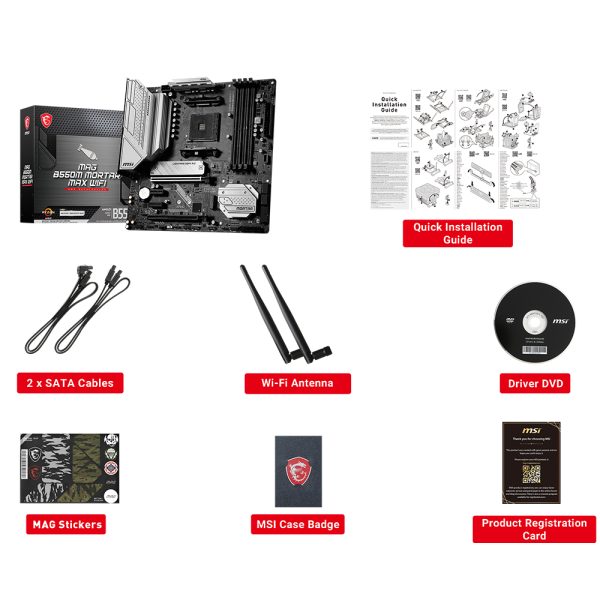 Msi Mag B550m Mortar Max Wifi 4400mhz Oc Ddr4 Soket Am4 M 2 Hdmi Dp Matx Anakart 6