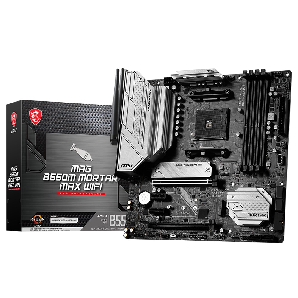 Msi Mag B550m Mortar Max Wifi 4400mhz Oc Ddr4 Soket Am4 M 2 Hdmi Dp Matx Anakart
