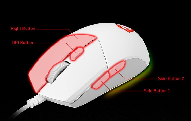 MSI CLUTCH GM11 WHITE Mouse a2