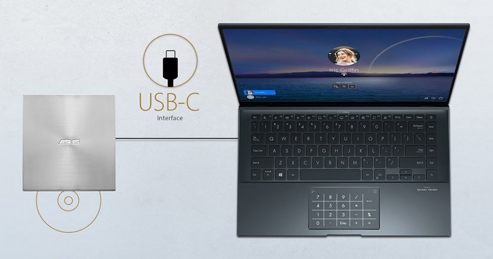 ASUS ZenDrive-U8M SDRW-08U8M-U Gümüş DVD Yazıcı h3