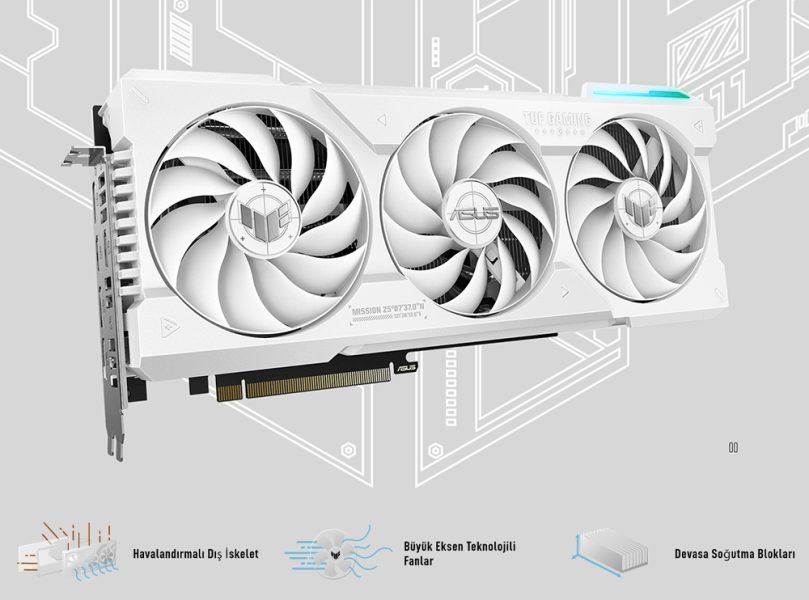 ASUS TUF Gaming GeForce RTX™ 4070 Ti SUPER 16GB GDDR6X White OC Edition ASUS TUF Gaming GeForce RTX 4070 Ti SUPER OC 16GB Beyaz Ekran Kartı a4