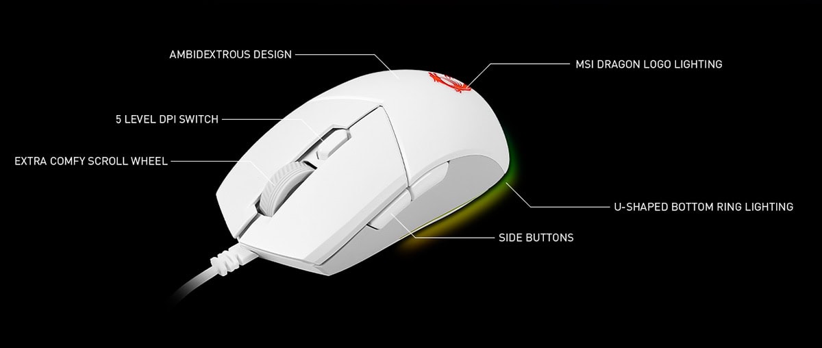 MSI CLUTCH GM11 WHITE Mouse a6