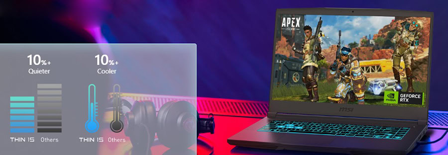 MSI THIN 15 B12VE-1625XTR Gaming Laptop h10