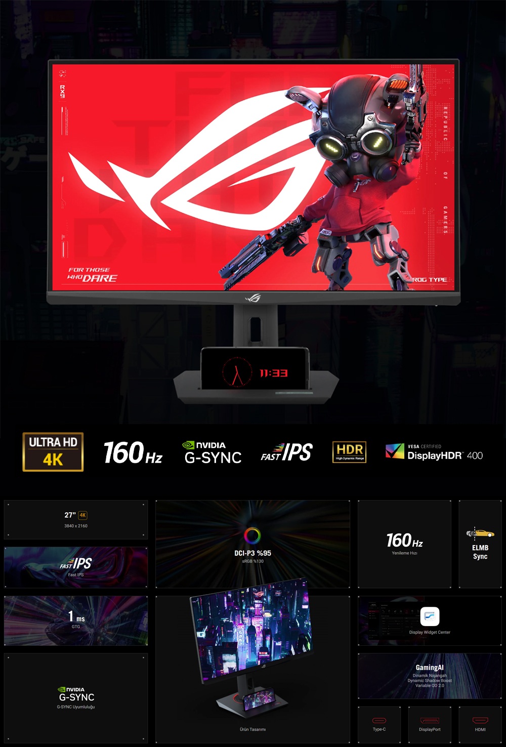 ASUS ROG Strix XG27UCS Gaming Monitör H3