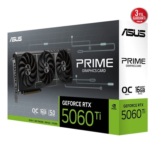 Asus Prime Geforce Rtx 5060 Ti Oc 16gb Gddr7 128 Bit Dlss 4 Ekran Karti 18