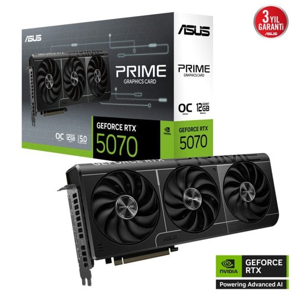 Asus Prime Geforce Rtx 5070 Oc 12gb Gddr7 192 Bit Dlss 4 Ekran Karti Yy2
