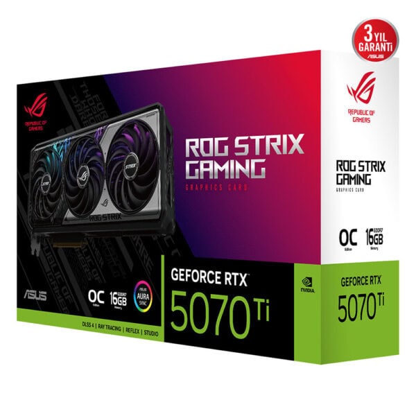 Asus Rog Strix Geforce Rtx 5070 Ti Oc 16gb Gddr7 256 Bit Dlss 4 Ekran Karti 14