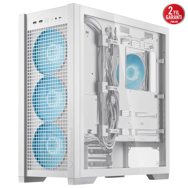 Asus Tuf Gaming Gt302 Tg Argb Temperli Cam Usb 3 2 Beyaz Mid Tower E Atx Gaming Kasa Yy9