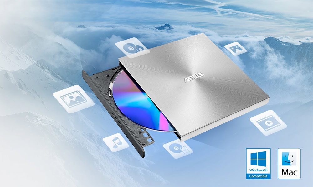 ASUS ZenDrive-U8M SDRW-08U8M-U Gümüş DVD Yazıcı h1