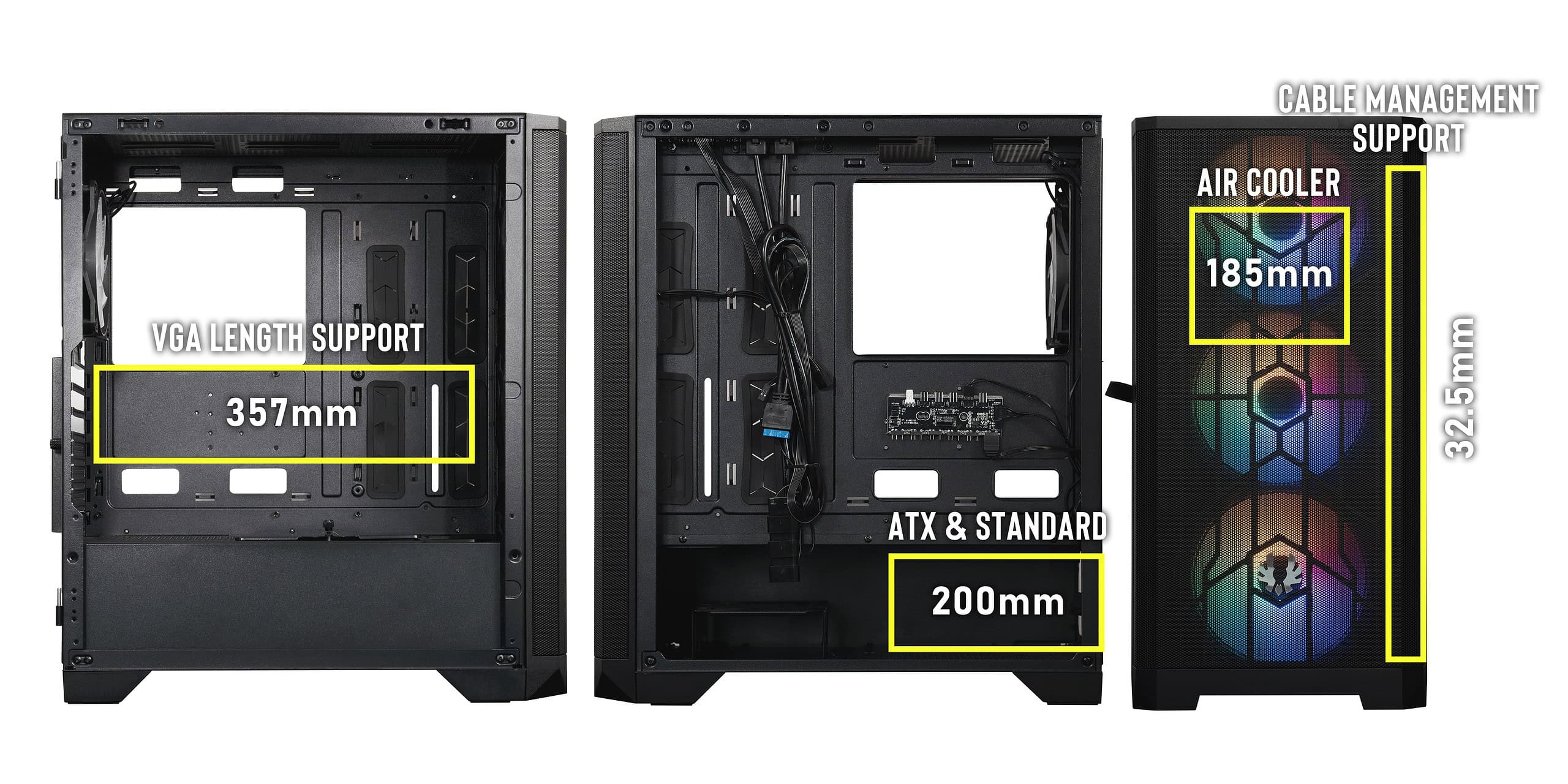 Bitfenix Nova Mesh Se Tg Argb Kasa H4