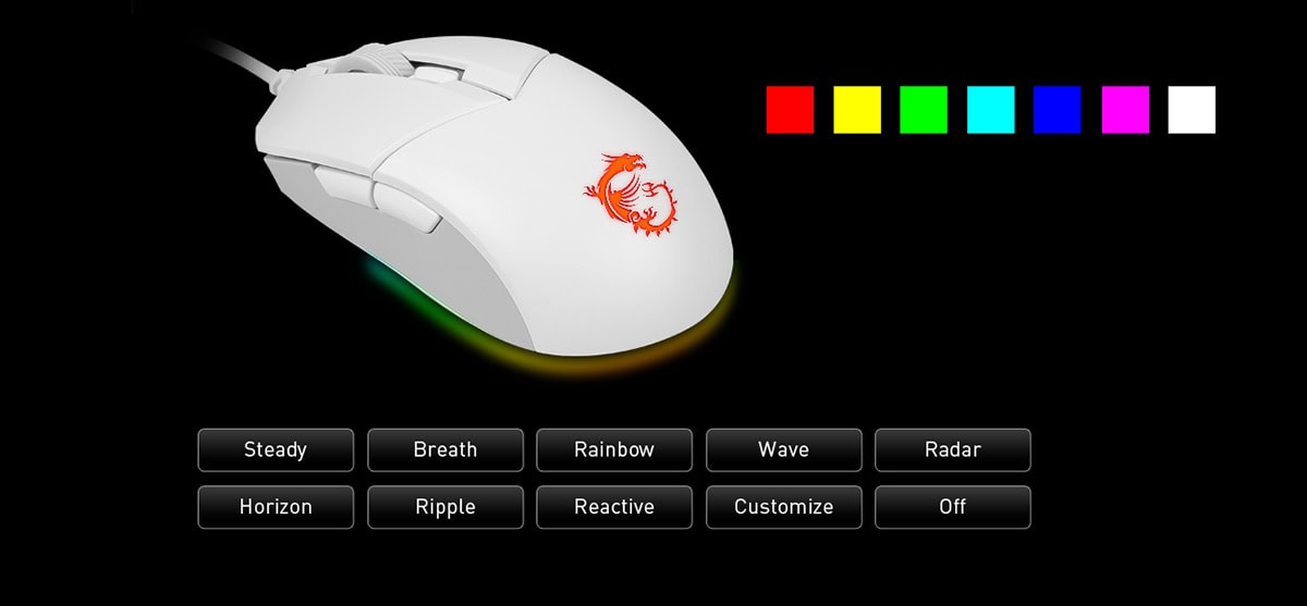 MSI CLUTCH GM11 WHITE Mouse a1