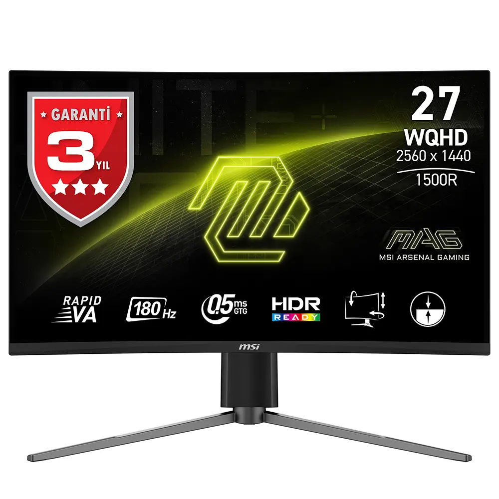 Msi Mag 27cq6pf 27 Inc 180hz 0 5ms Qhd Adaptive Sync Rapid Va Curved Gaming Monitor Yh1