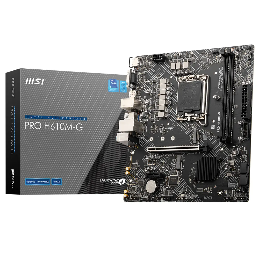 Msi Pro H610m G 5600mhzoc Ddr5 Soket Lga1700 M 2 Hdmi Vga Dp Matx Anakart 1