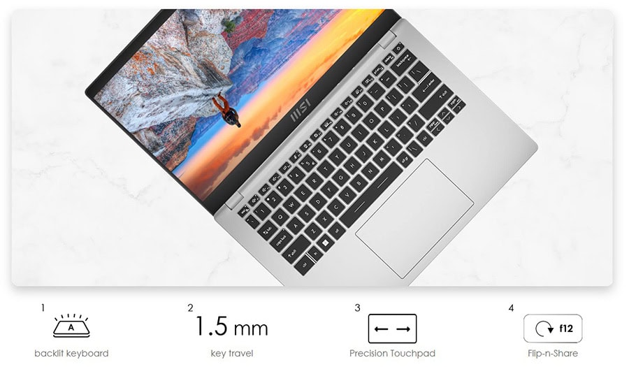 MSI Modern 14 C12MO-862XTR Laptop h6