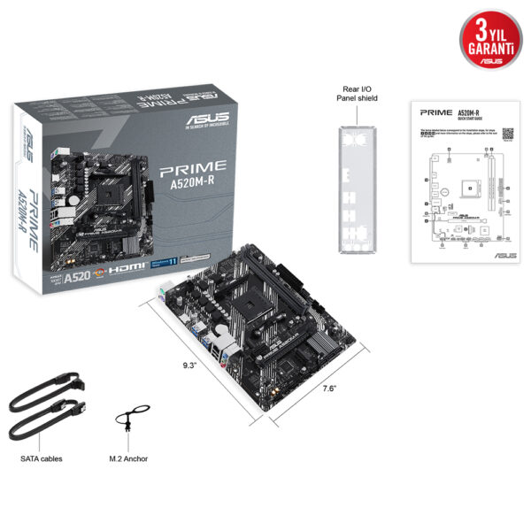 Asus Prime A520m R 5100mhz Oc Ddr4 Soket Am4 M 2 Hdmi Matx Anakart Y9