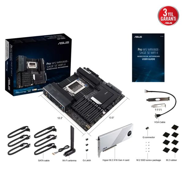 Asus Pro Ws Wrx80e Sage Se Wifi Ii Ddr4 Soket Swrx8 M 2 Ebb Anakart 11