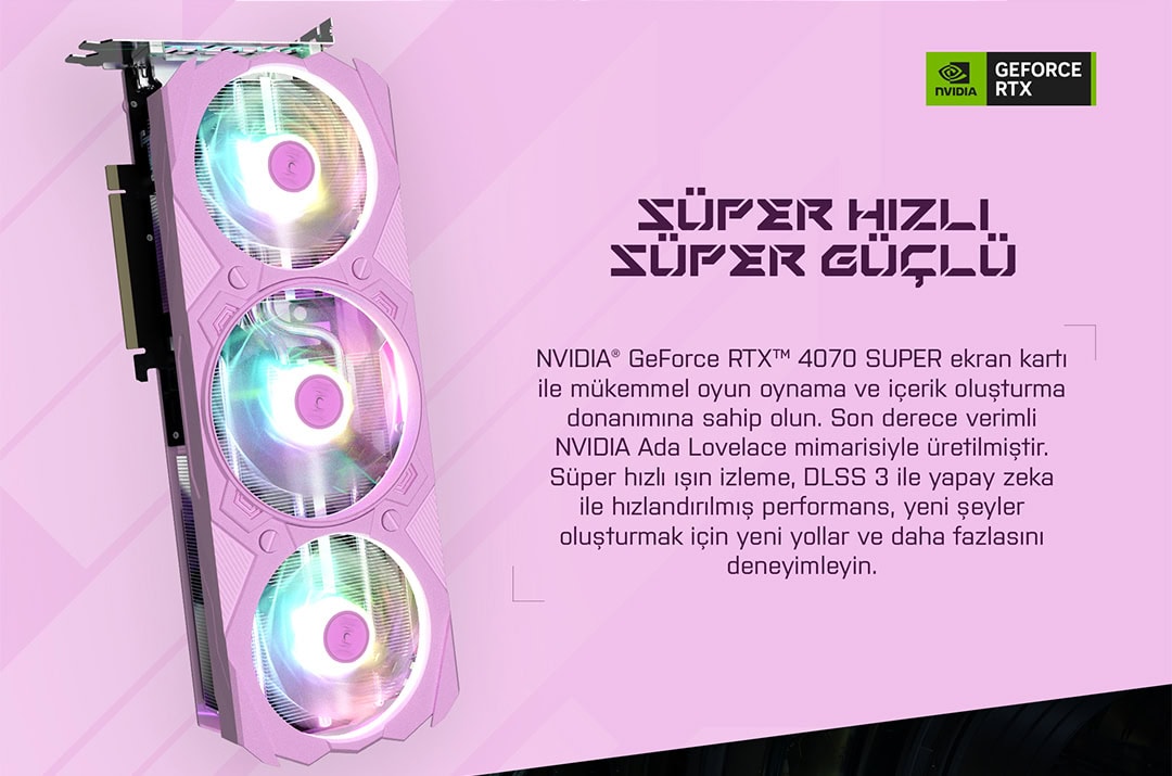 GALAX GeForce RTX 4070 SUPER EX Gamer Pink 1-Click OC 12GB Ekran Kartı h3