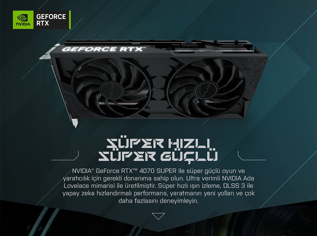 GALAX GeForce RTX 4070 SUPER 1-Click OC 2X V2 Ekran Kartı h2