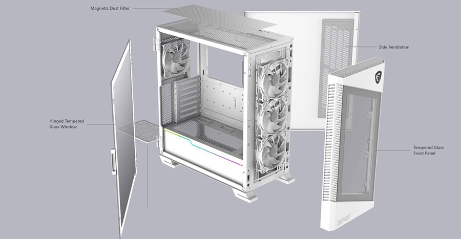 MSI MPG VELOX 100R WHITE Kasa h7