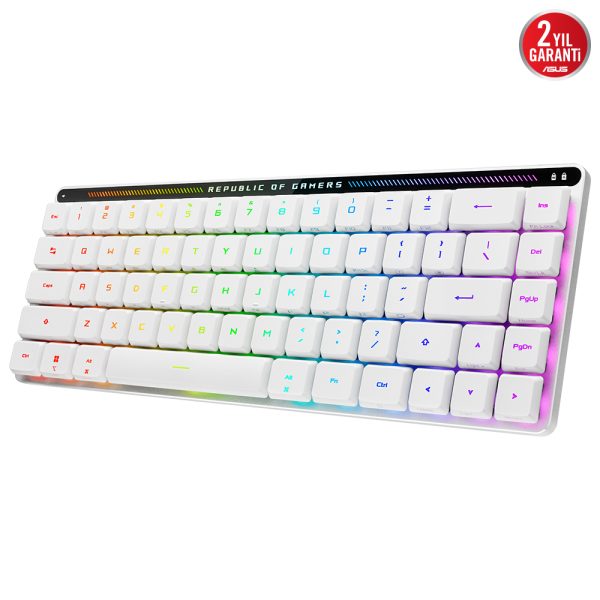 Asus Rog Falchion Rx Low Profile Red Switch Rgb Kablosuz Turkce Mekanik Beyaz Gaming Klavye 2