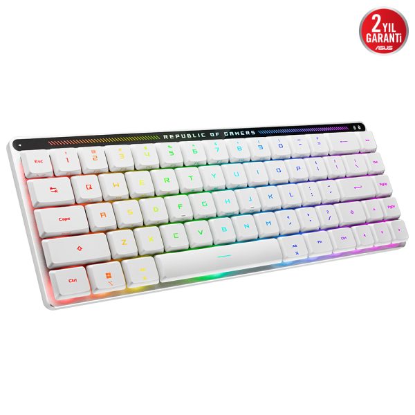Asus Rog Falchion Rx Low Profile Red Switch Rgb Kablosuz Turkce Mekanik Beyaz Gaming Klavye 3
