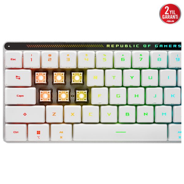 Asus Rog Falchion Rx Low Profile Red Switch Rgb Kablosuz Turkce Mekanik Beyaz Gaming Klavye 9
