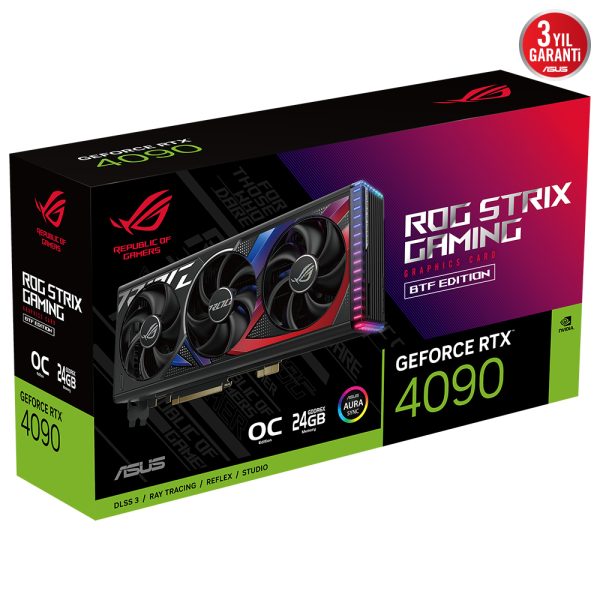 Asus Rog Strix Rtx 4090 Oc Btf Gaming 24gb Gddr6x 384 Bit Dlss 3 Ekran Karti 9