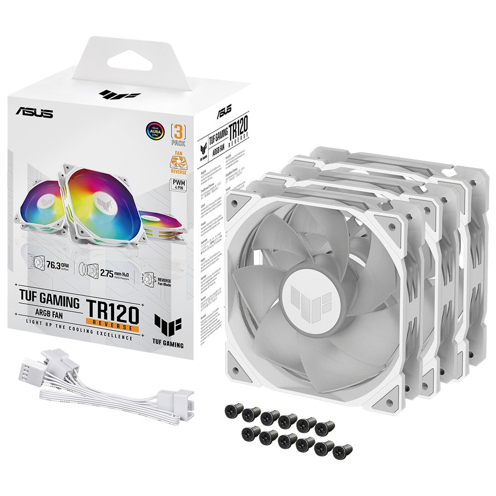 Asus Tuf Tr120 Reverse Argb 120mm Beyaz 3lu Kasa Fani Y1