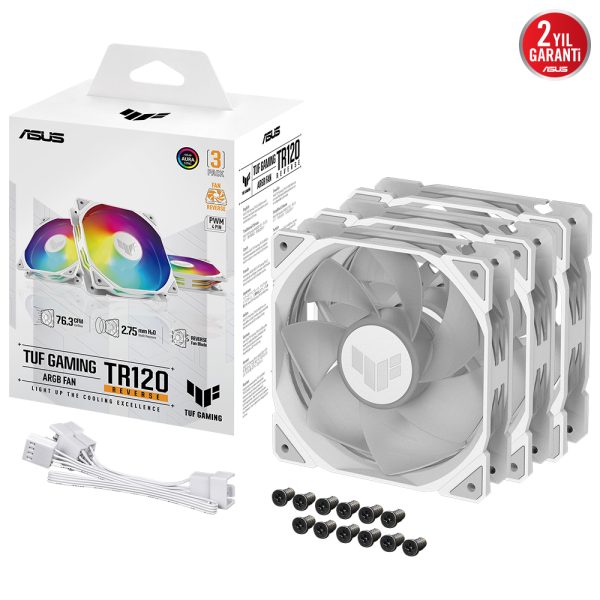 Asus Tuf Tr120 Reverse Argb 120mm Beyaz 3lu Kasa Fani Y2