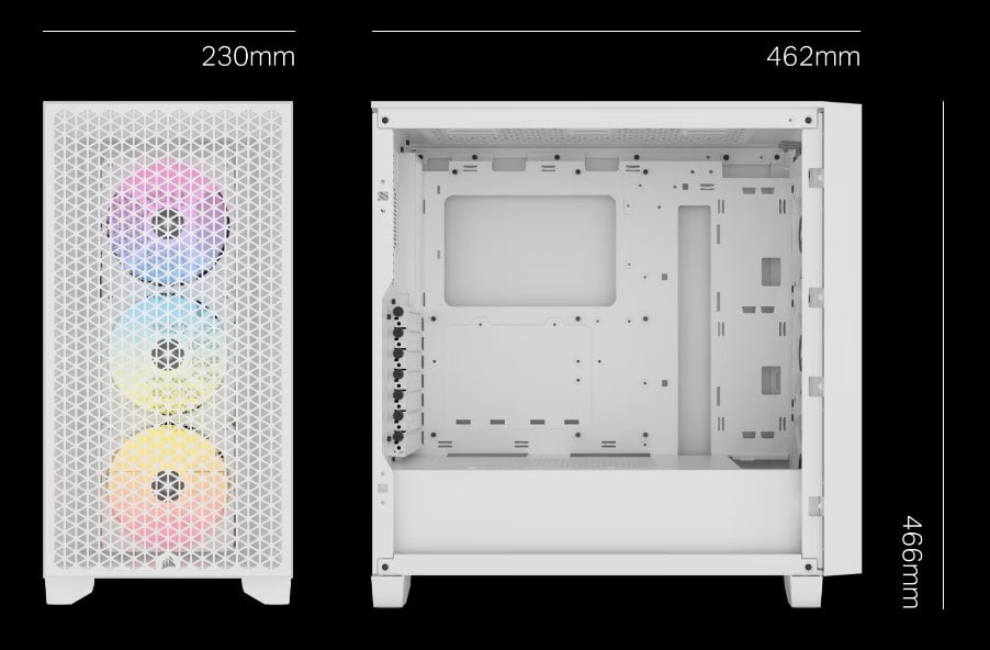 Corsair Icue 3000d Rgb Airflow Beyaz Atx Gaming Kasa (cc 9011256 Ww) Yh2