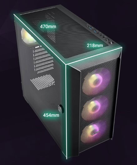 FSP CMT318 Temperli Cam USB 3.0 E-ATX Siyah Full Tower FSP Hydro K Pro Gen5 850W 80+ Bronze Gaming Kasa hh2