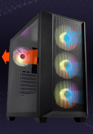 FSP CMT318 Temperli Cam USB 3.0 E-ATX Siyah Full Tower FSP Hydro K Pro Gen5 850W 80+ Bronze Gaming Kasa hh3