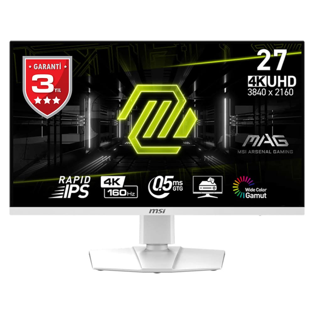 Msi Mag 274urfw 27 Inc 160hz 0 5ms 4k Uhd Freesync Premium Rapid Ips Beyaz Gaming Monitor 1