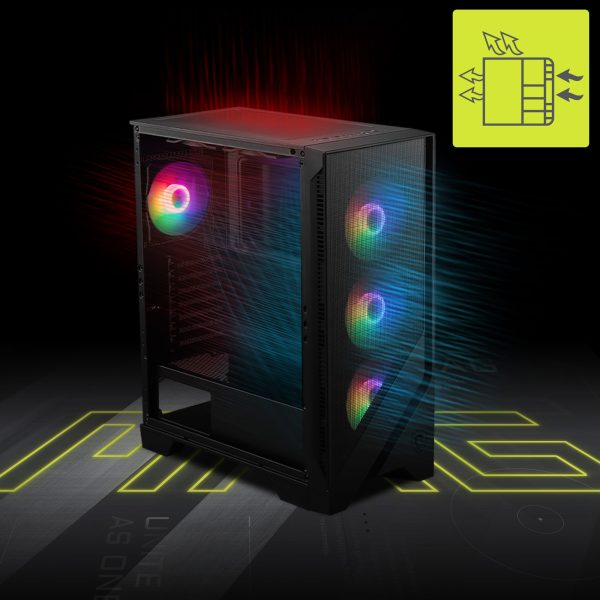 MSI MAG FORGE 120A B65 RGB Temperli Cam USB 3.2 ATX Mid Tower Siyah 650W 80+ Bronze Gaming Kasa H2