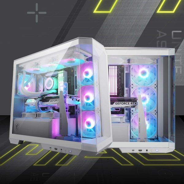 MSI MAG PANO M100R PZ ARGB Temperli Cam USB 3.2 Panoramik Micro ATX Tower Beyaz Gaming Kasa H2