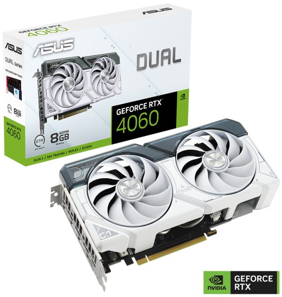 ASUS Dual GeForce RTX™ 4060 White Edition 8GB GDDR6 ASUS Dual GeForce RTX 4060 8GB GDDR6 128 Bit Beyaz DLSS 3 Ekran Kartı yh4