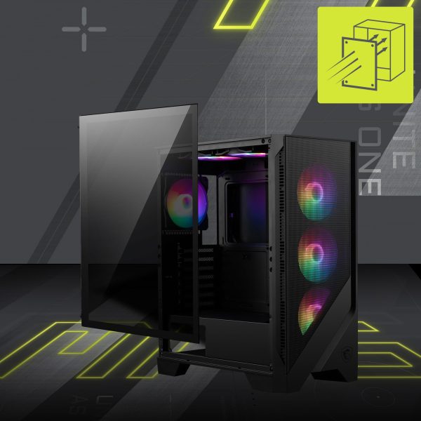 MSI MAG FORGE 120A B65 RGB Temperli Cam USB 3.2 ATX Mid Tower Siyah 650W 80+ Bronze Gaming Kasa H4