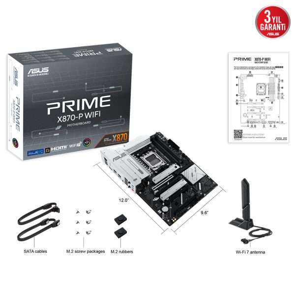 Asus Prime X870 P Wifi 8000mhzoc Ddr5 Soket Am5 M 2 Hdmi Atx Anakart Y10