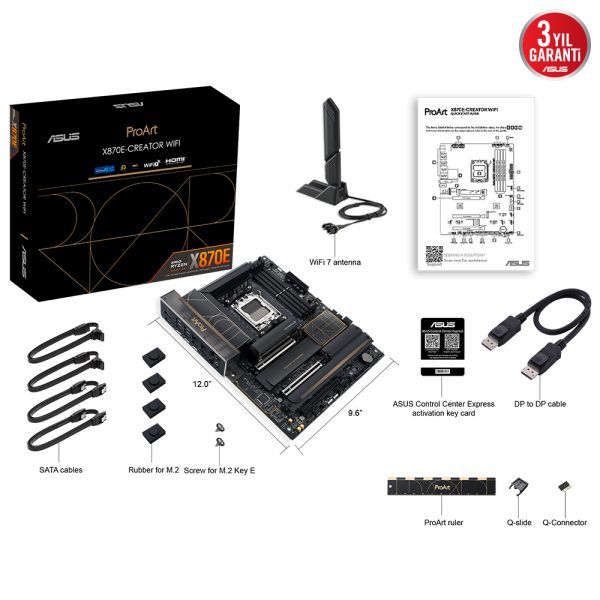 Asus Proart X870e Creator Wifi Ddr5 Soket Am5 M 2 Hdmi Atx Anakart Y10