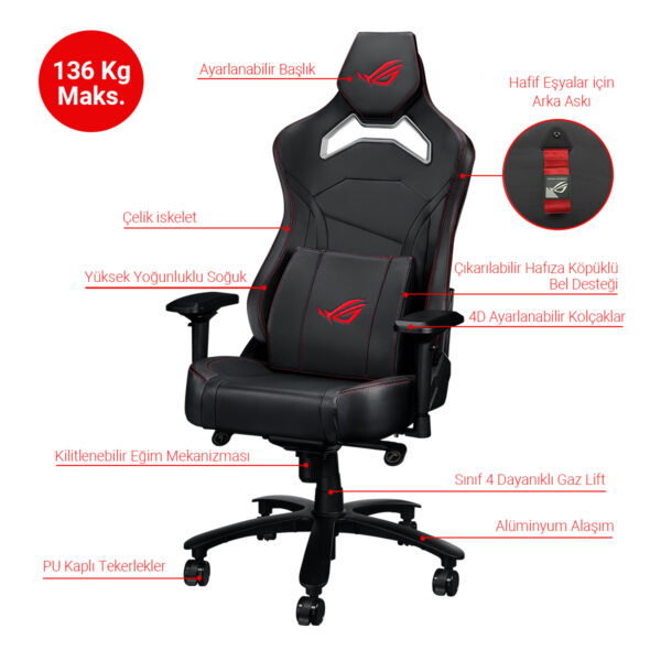 Asus Rog Chariot X Core Sl301cw Siyah Oyuncu Koltugu Y11