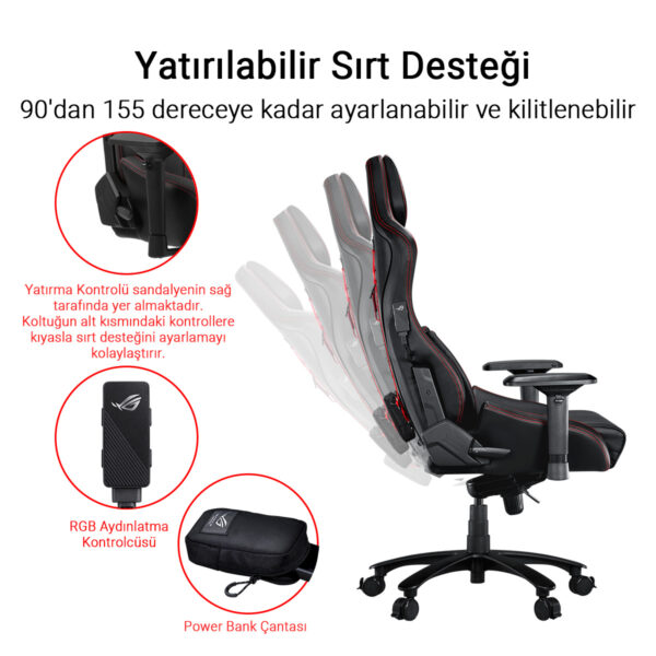 Asus Rog Chariot X Sl301w Siyah Oyuncu Koltugu Y11