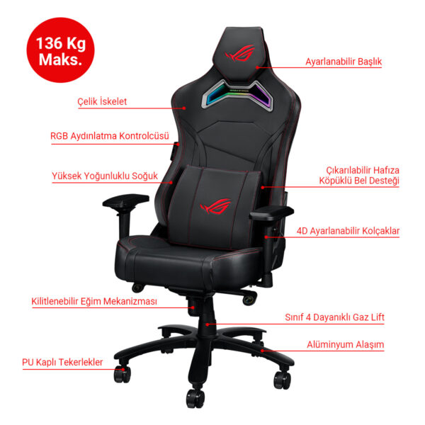 Asus Rog Chariot X Sl301w Siyah Oyuncu Koltugu Y12