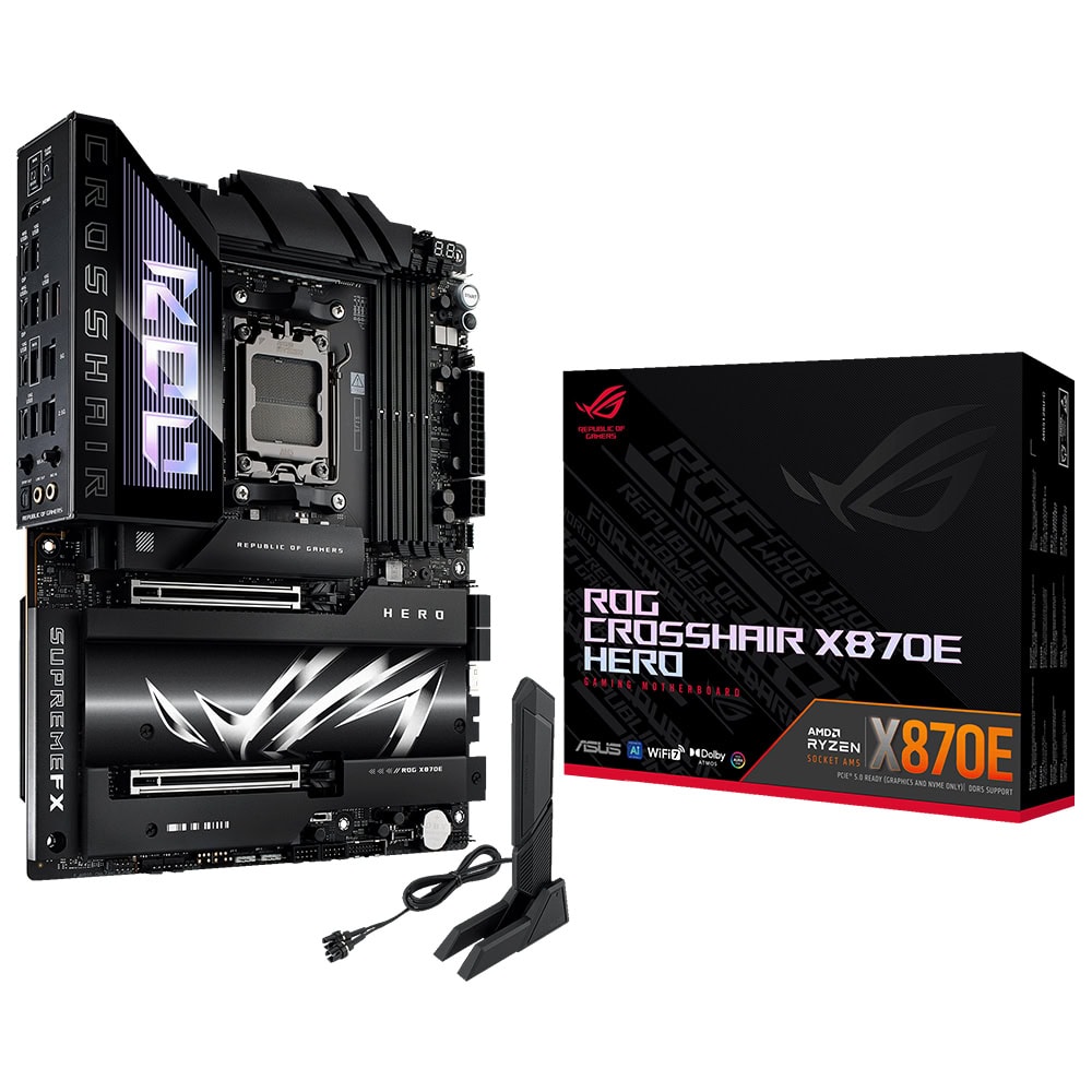 Asus Rog Crosshair X870e Hero 8600mhzoc Ddr5 Soket Am5 M 2 Hdmi Atx Anakart Y1