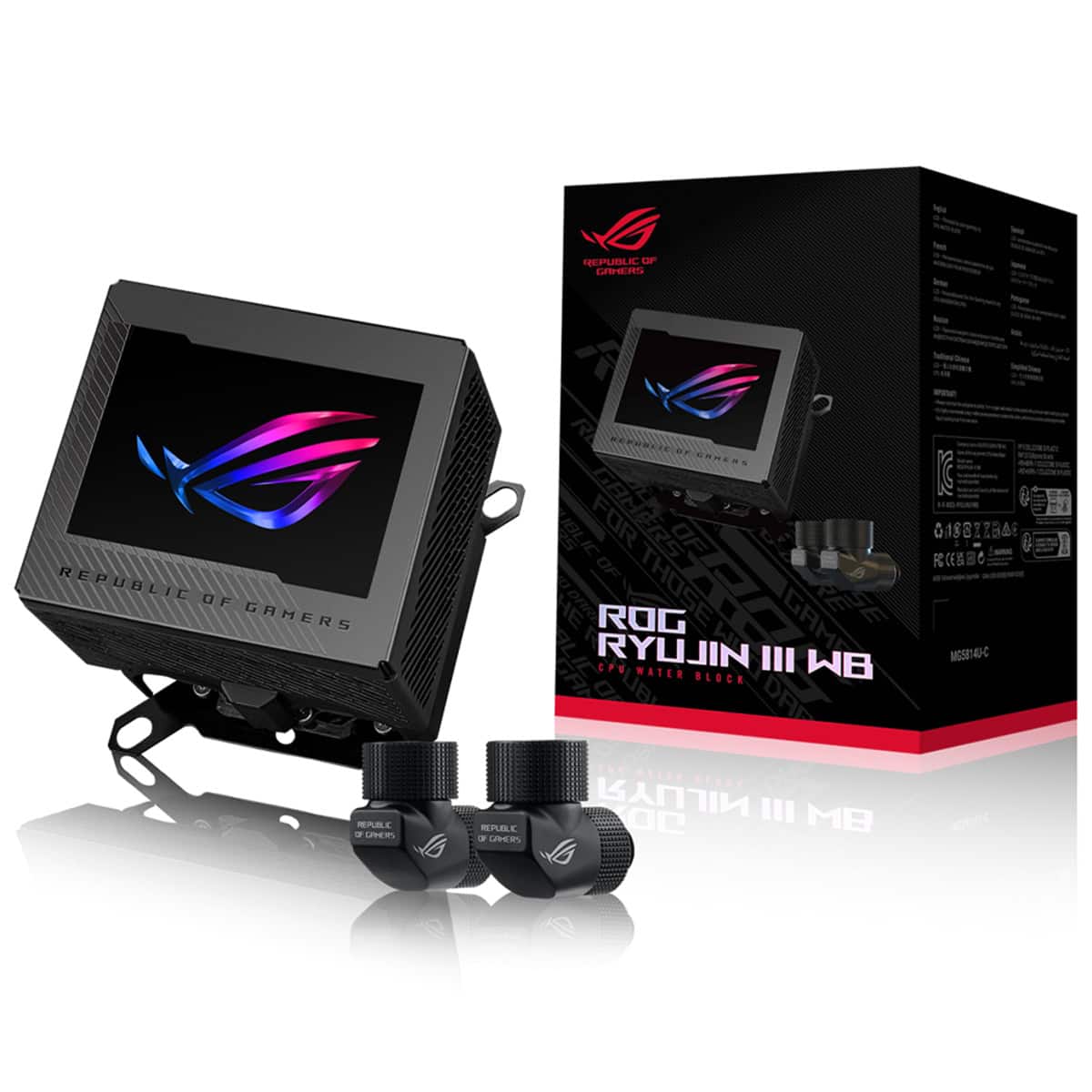 Asus Rog Ryujin Iii Wb Lcd Aura Sync Rgb Intel Amd Uyumlu Islemci Sivi Sogutucu Blok 1
