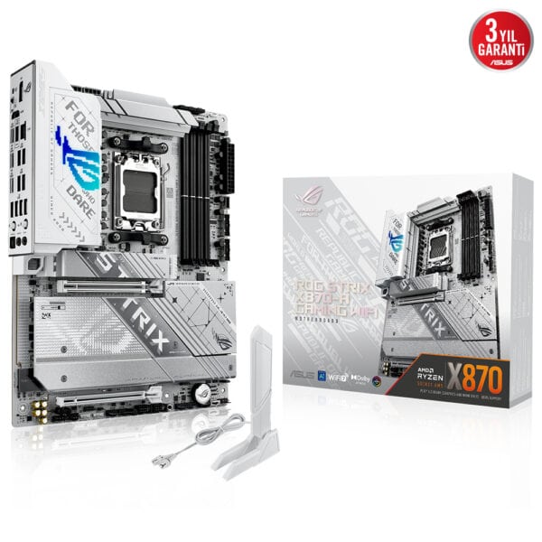 ASUS ROG Strix X870-A Gaming Anakart, WiFi 8000MHz DDR5, AM5 Soket, M.2, HDMI, DP, ATX, yüksek performanslı anakart.