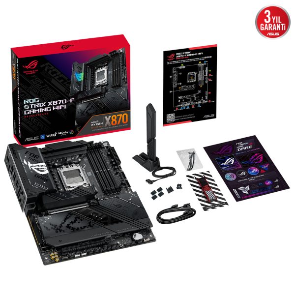 Asus Rog Strix X870 F Gaming Wifi 8000mhzoc Ddr5 Soket Am5 M 2 Hdmi Atx Anakart Y11