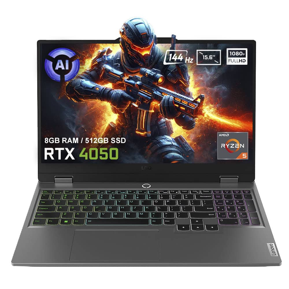 Lenovo Loq 15ahp9 83dx008dtr Amd Ryzen 5 8645hs 8gb Ddr5 512gb Ssd Rtx4050 6gb 15 6 Inc 144hz Full Hd Freedos Gaming Laptop Yyy1